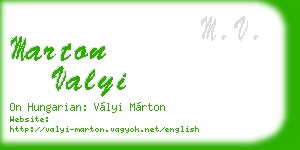 marton valyi business card