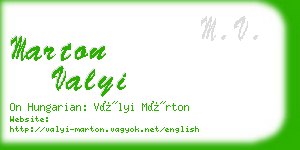 marton valyi business card